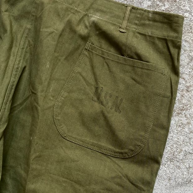 42inch) WWII 1940s USN N-3 HBT Pants