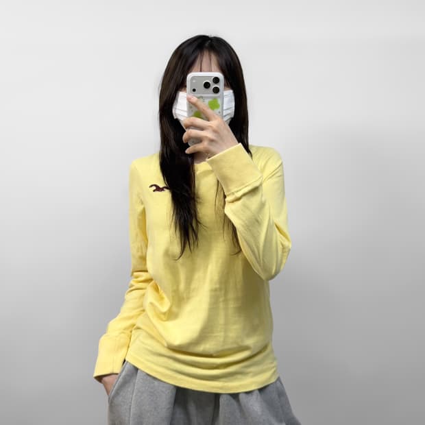 홀리스터 스펠 로고 롱슬리브 옐로우