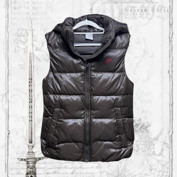 나이키 브라운 패딩조끼