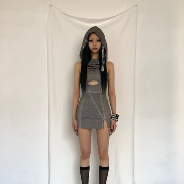 보니앤키예 미니 후디 스커트 원피스 팔아요