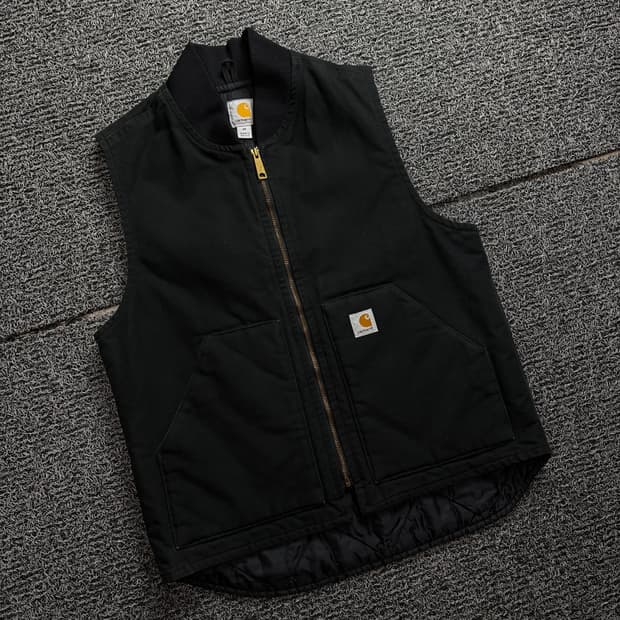 칼하트 USA 오리지날 덕캔버스 워크 베스트 블랙 1844