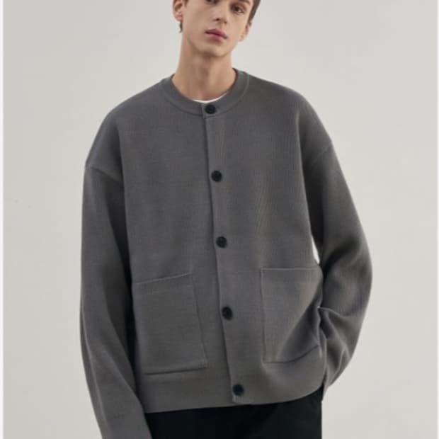 (새상품)(XL) 드로우핏 오버사이즈 PBT 라운드 가디건 GREY 판매
