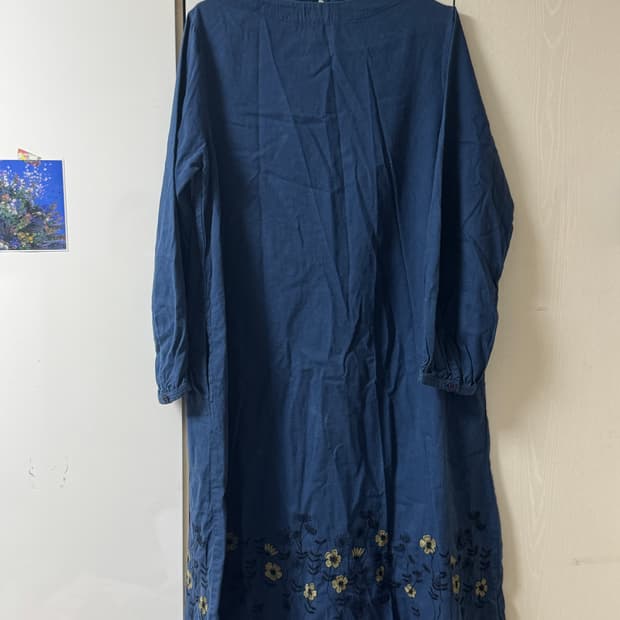 🌼 네이비 꽃 자수 원피스