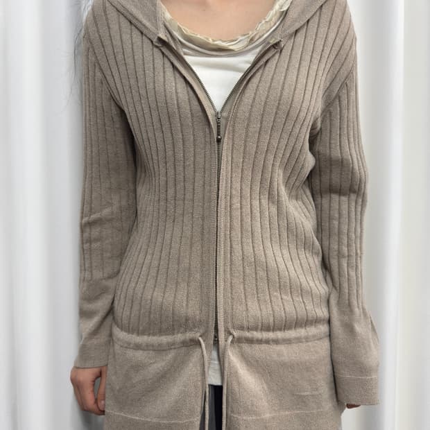 knit hood zipup