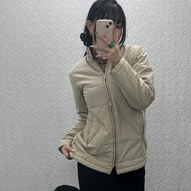 버버리 빈티지 모던캐주얼 퀄팅 울 경량 패딩 자켓 95 C08124