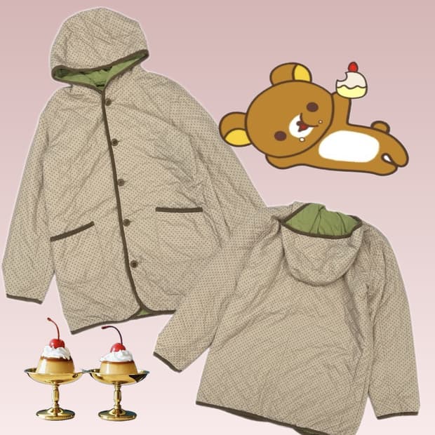 🍰도트 살구맛 리버시블 아우터🍰 러블리 큐티 일본 빈티지 그런지 히피