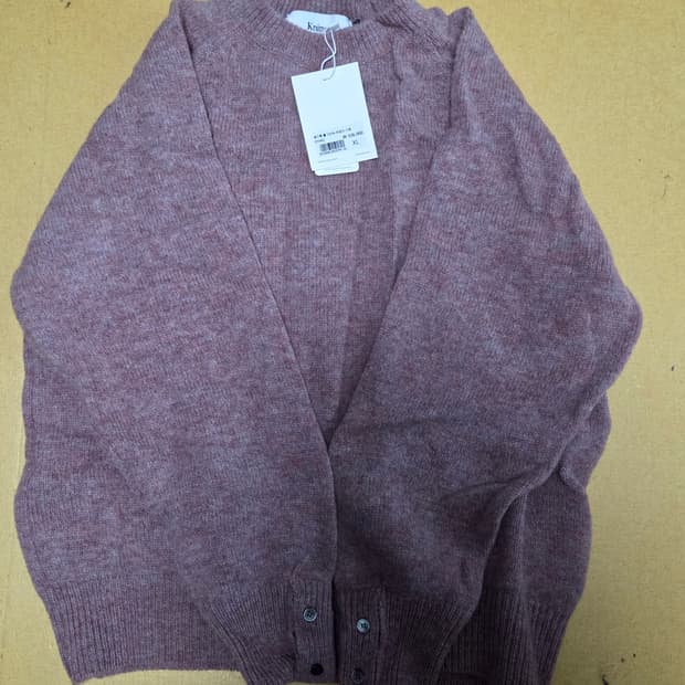 니티드 캐시미어 100% 라운드 니트 핑크 XL