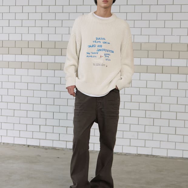 STU 플레어 데님 팬츠 브라운 L