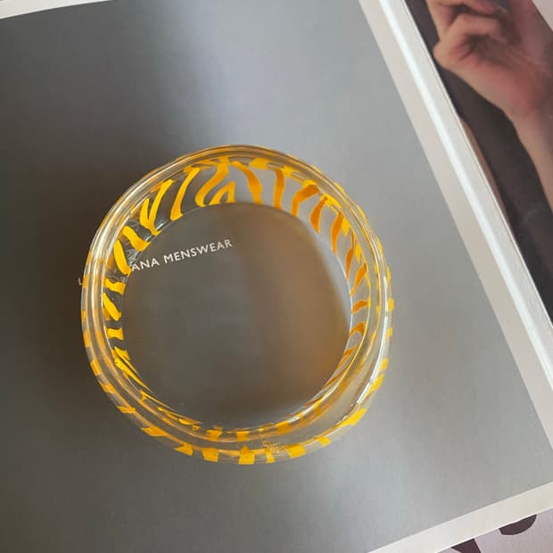 빈티지 지브라 노란 뱅글 팔찌