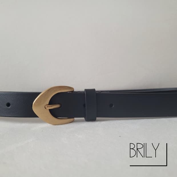 [Unisex] EVE 바바리안 골드플레이트 이태리 베지터블 가죽 벨트