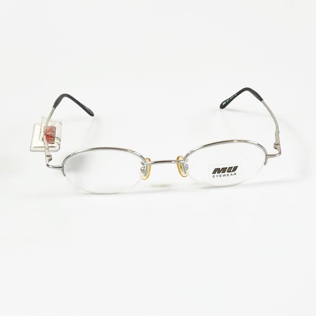 90s MU EYEWEAR 실버 반무테 라운드 빈티지 안경