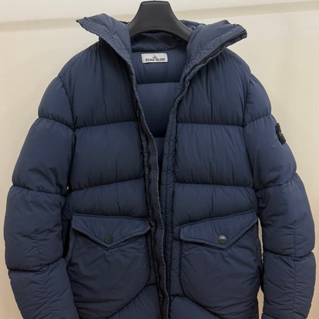 (M/100) 스톤아일랜드 오가닉 필 텔라 패딩 네이비