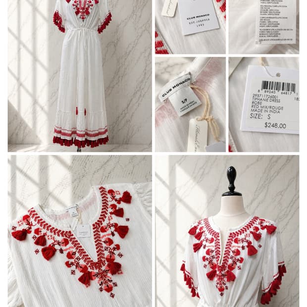 클럽모나코 핸드메이드 자수 태슬 원피스 / 리조트룩