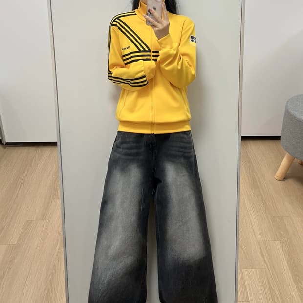 아디다스 옐로우 팀 트랙탑 져지