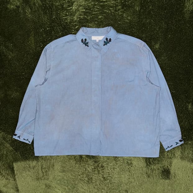 High Gate 하이게이트 재팬 핸드 다잉 엠브로이더리 셔츠 인디고
