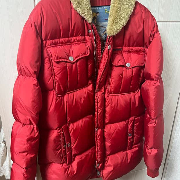 정품 디스퀘어드2 레드 덕다운 패딩 100-105
