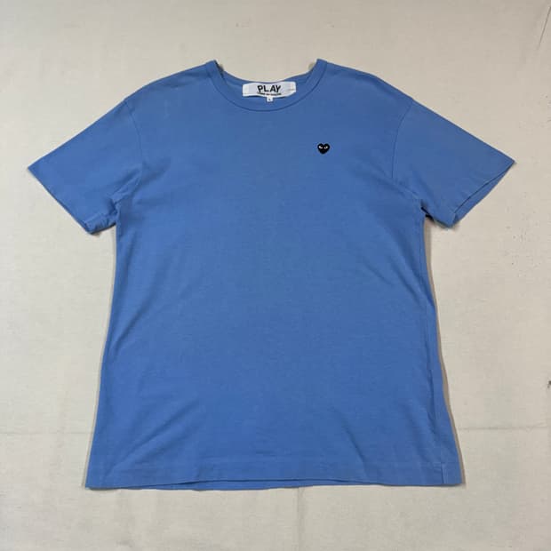 L) 꼼데가르송 플레이 미니 블랙와펜 숏 슬리브 티셔츠 정품