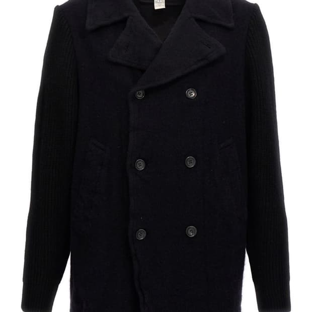 꼼데가르송 셔츠 더블 브레스티드 울 코트