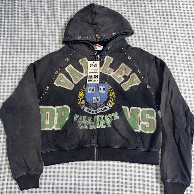 (M) Vale forever GEM ZIP UP 후드집업 블랙