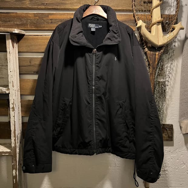 [2XL]폴로 랄프로렌 블랙 나일론 플라이트 자켓