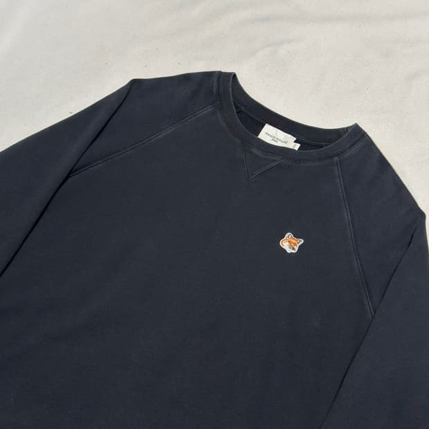 XXL 메종키츠네 여우 로고 블랙 맨투맨