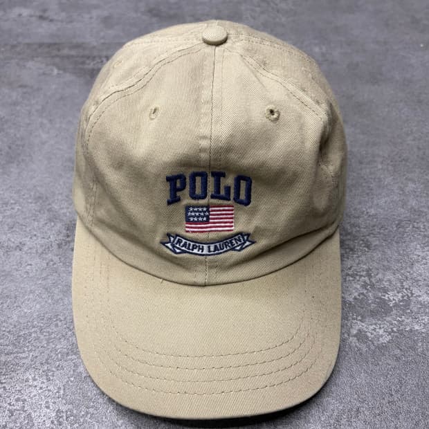 폴로 랄프로렌 성조기 볼캡 베이지