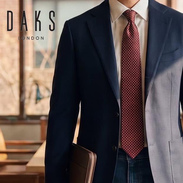 닥스 실크 와인 마이크로 패턴 넥타이 9.9cm A+등급 e1517