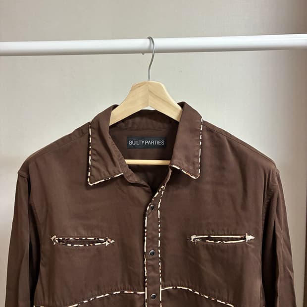 [M]와코마리아 23시즌 레오파드 웨스턴셔츠 브라운