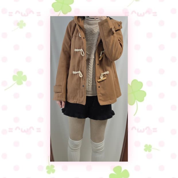 BROWNY 카멜 더플 떡볶이 코트