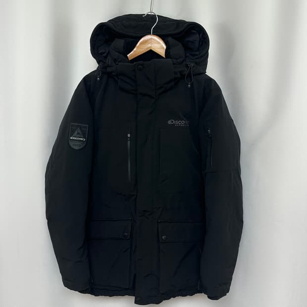   디스커버리 남자 거위털 패딩점퍼 솜빵빵 검정 100 EI