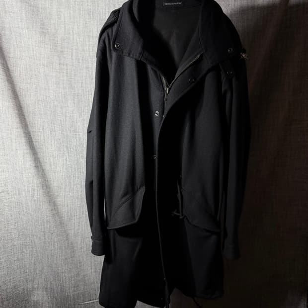 요지야마모토 뿌르옴므 후드 멀티집업 코트