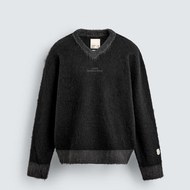 자라 X SR_A 콘트라스트 텍스처 스웨터 블랙 새상품