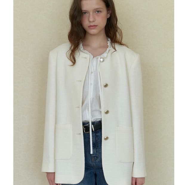 AMONG 어몽 OVER-FIT TWEED JACKET