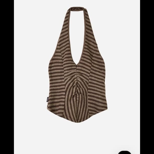 세릭 fluffy stripe sleeveless 브라운