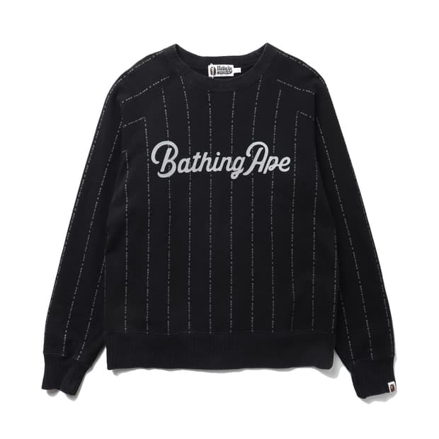 베이프 A BATHING APE Text Stripe Crewneck