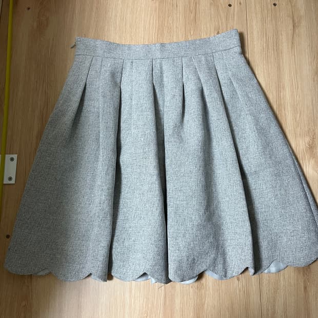 빈티지 연그레이 둥근 밑단 스커트 모리걸 페어리 레이어드