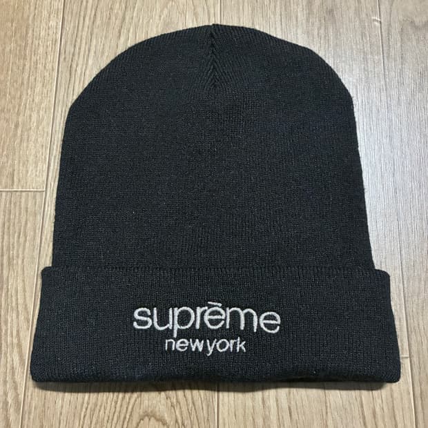 슈프림 메탈릭 클래식 로고 비니 블랙