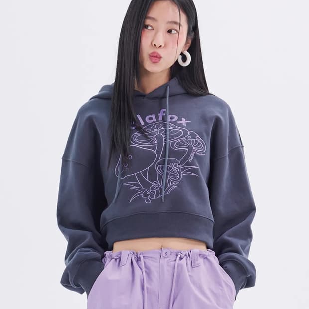 무신사 라라폭스 LALAFOX 머쉬룸 후드티 [차콜] S