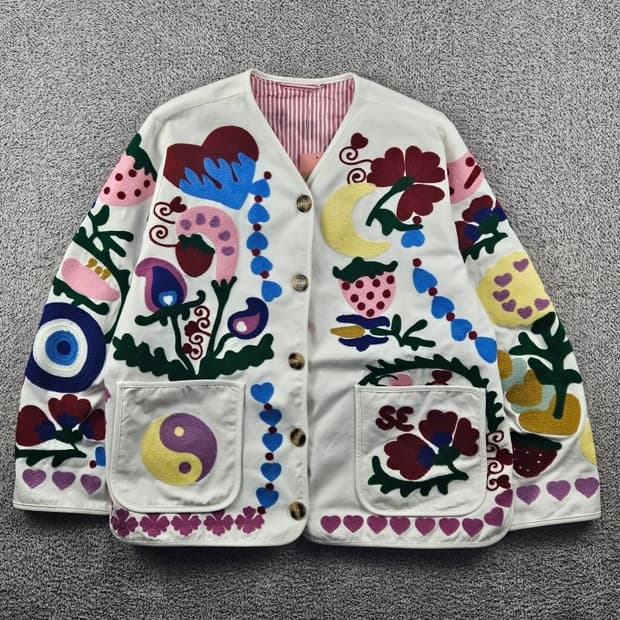 빈티지 플라워 엠브로이드 자켓 ( S ) / 11533