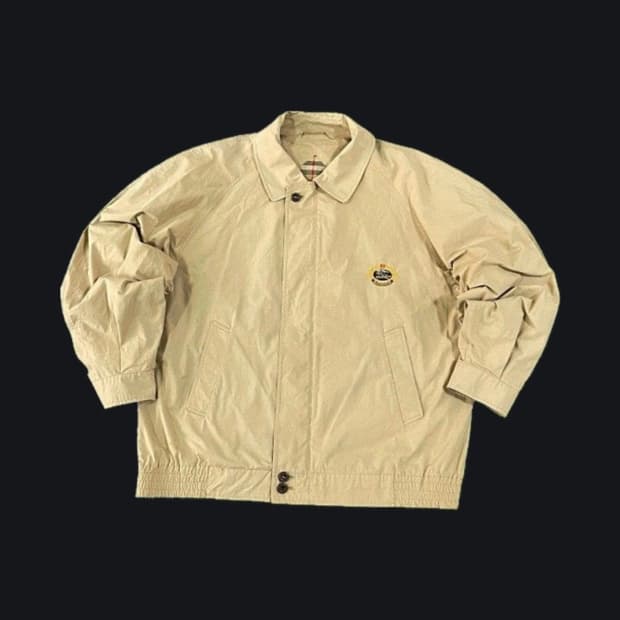 버버리 자수 베이지 봄버 블루종 자켓