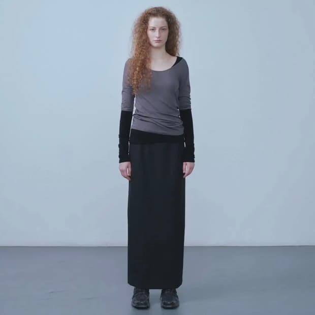 리포스 repos 백 플리츠 맥시 스커트