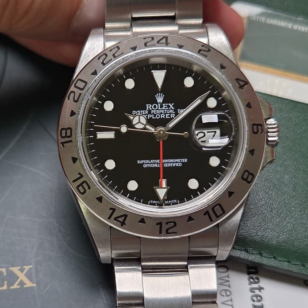 롤렉스 익스플로러2 Ref.16570 블랙다이얼 벤츠 핸즈 오토매틱 