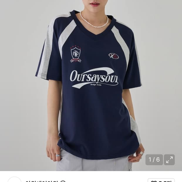 아워세이아워 스포티 절개 배색 실켓 반팔티