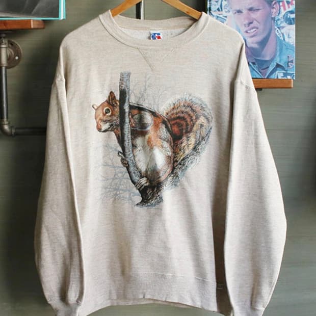 90's Russell Sweatshirt 브이거셋 다람쥐 스웻셔츠