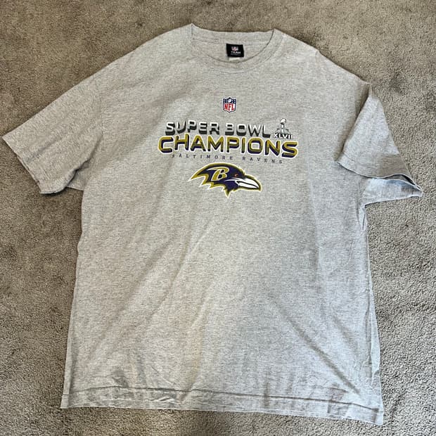 NFL 볼티모어 레이븐스 슈퍼볼 챔피언 기념 티셔츠XL