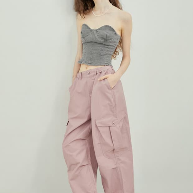 써틴먼스Waist-Detail Two Way Cargo Trousers
