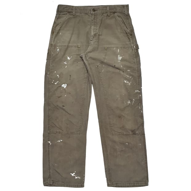 칼하트 더블니 B195 카키 덩가리핏 34 (32~34)