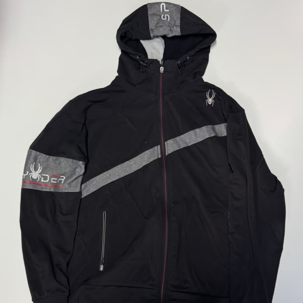 스파이더 로고 트레이닝 기모 후드집업 L