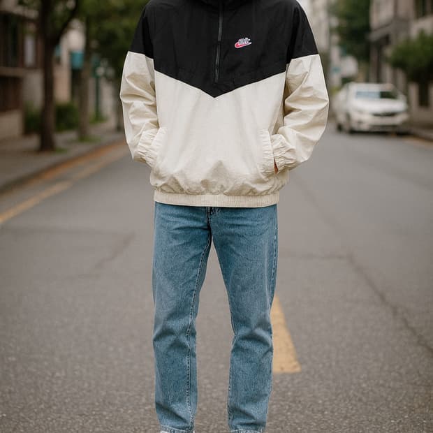 나이키 스우시 반집업 후드 아노락_M