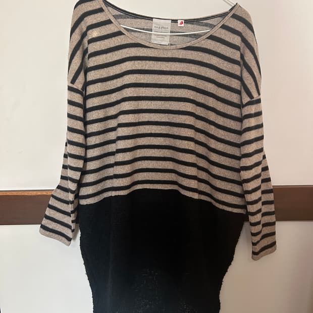 스트라이프 롱니트 